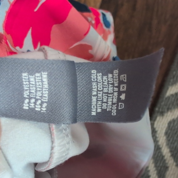 Aerie Floral Print Full Zip Track Jacket Navy Side Panel - Women's Large - Picture 6 of 6